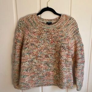 Talbots Wool blend Pink and Cream Cable Knit Sweater